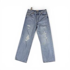 Levi's Ribcage Straight Ankle Distressed Medium Washed Jeans - 29